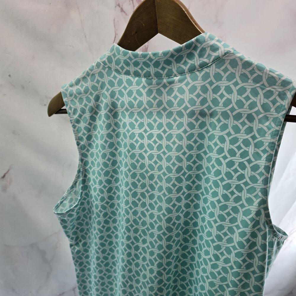 Tommy Bahama Tank Top Womens Large Blue Active White Pattern Shirt Zip - Picture 7 of 11